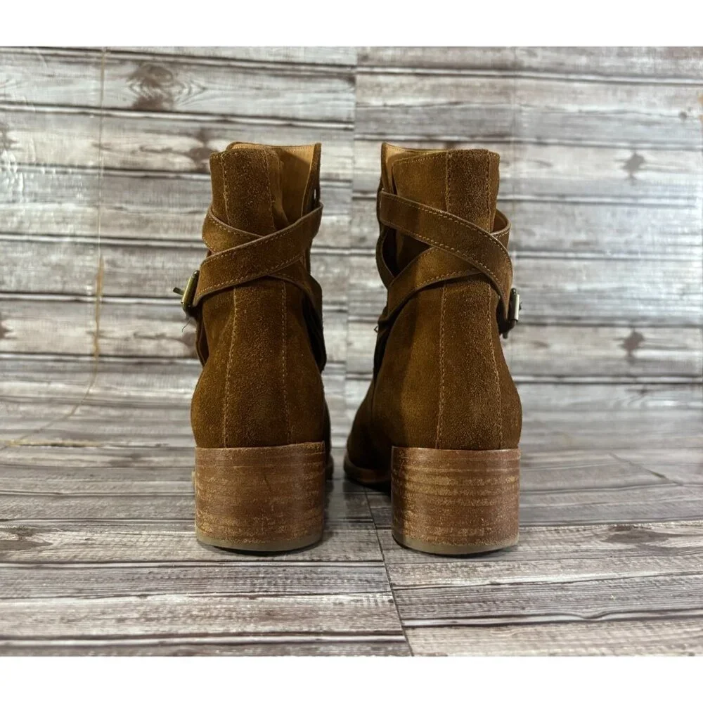 Polo Ralph Lauren Mollie suede Ankle Boots Black sz 7.5 B color Brown